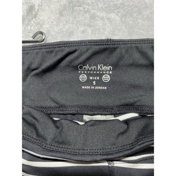 Calvin Klein Women's Small Performance Capri Leggings Black White Stripe - Picture 6 of 6